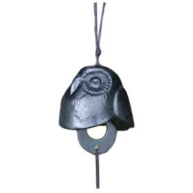 Japanese Cast Iron Wind Chimes Outdoor Hanging Decorations Vintage Owl Summer Camping Canopy Bells, Black