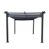 10x10 Ft Outdoor Patio Retractable Metal Pergola With Canopy Sunshelter Pergola for Gardens,Terraces,Backyard, Gray