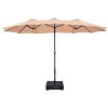 MEOOEM Patio Umbrella with Base 15ft Outdoor Market Double-Sided Extra Large Umbrella with Crank