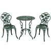 Outdoor Cast Aluminum Patio Furniture Set with Rose Design