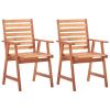 Patio Dining Chairs 2 pcs Solid Acacia Wood