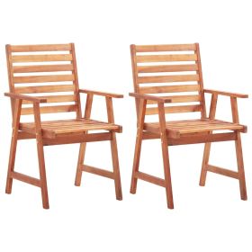 Patio Dining Chairs 2 pcs Solid Acacia Wood