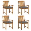 Patio Chairs with Cushions 4 pcs Solid Acacia Wood