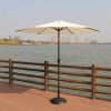 8.8 feet Outdoor Aluminum Patio Umbrella, Patio Umbrella, Market Umbrella with 33 pounds Round Resin Umbrella Base, Push Button Tilt and Crank lift, C