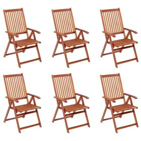 Folding Patio Chairs 6 pcs Solid Acacia Wood