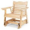 Outdoor Wood Rocking Chair with High Back and Widened Armrests