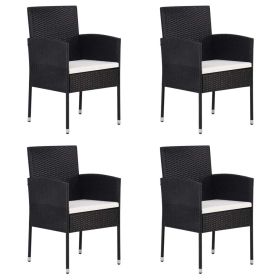 Patio Chairs 4 pcs Poly Rattan Black