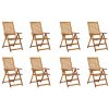 Folding Patio Chairs 8 pcs Solid Acacia Wood