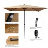 Outdoor Patio Umbrella 10 Ft x 6.5 Ft Rectangular Market Table Umbrella with Crank and Push Button Tilt