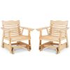 Outdoor Wood Rocking Chair with High Back and Widened Armrests