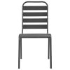 Patio Chairs 4 pcs Slatted Design Steel Dark Gray