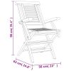 Folding Patio Chairs 2 pcs 22"x24.8"x35.4" Solid Wood Teak