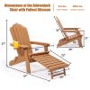 TALE Folding Adirondack Chair with Pullout Ottoman with Cup Holder, Oaversized, Poly Lumber, for Patio Deck Garden, Backyard Furniture, Easy to Instal