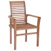 Dining Chairs 8 pcs with Taupe Cushions Solid Teak Wood