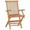 Patio Chairs with Light Blue Cushions 4 pcs Solid Teak Wood