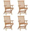 Patio Chairs with Wine Red Cushions 4 pcs Solid Teak Wood