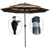 9Ft 3-Tiers Outdoor Patio Umbrella with Crank and tilt and Wind Vents for Garden Deck Backyard Pool Shade Outside Deck Swimming Pool