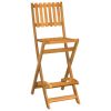 Folding Patio Bar Stools 2 pcs Solid Wood Acacia