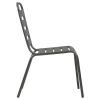 Patio Chairs 4 pcs Slatted Design Steel Dark Gray