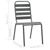 Patio Chairs 4 pcs Slatted Design Steel Dark Gray