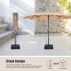 MEOOEM Patio Umbrella with Base 15ft Outdoor Market Double-Sided Extra Large Umbrella with Crank