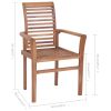 Dining Chairs 8 pcs with Taupe Cushions Solid Teak Wood