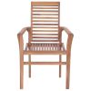 Dining Chairs 8 pcs with Taupe Cushions Solid Teak Wood