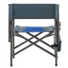 1-piece Padded Folding Outdoor Chair with Storage Pockets,Lightweight Oversized Directors Chair for indoor, Outdoor Camping, Picnics and Fishing,Blue/