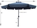 Outdoor Patio Umbrella 10FT(3m) WITH FLAP ; 8pcs ribs; with tilt ; with crank; without base; grey/Anthracite; pole size 38mm(1.49inch)