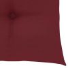 Patio Chairs with Wine Red Cushions 4 pcs Solid Teak Wood