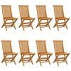 Patio Chairs with Anthracite Cushions 8 pcs Solid Teak Wood