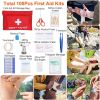 125Pcs Survival Kits Professional Emergency Survival Gear Tactical First Aid Kit Supplies for Outdoor Adventure Camping Hiking Hunting