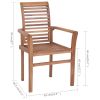 Dining Chairs 6 pcs with Green Cushions Solid Teak Wood