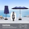 MEOOEM Patio Umbrella with Base 15ft Outdoor Market Double-Sided Extra Large Umbrella with Crank; Blue