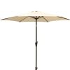 8.8 feet Outdoor Aluminum Patio Umbrella, Patio Umbrella, Market Umbrella with 33 pounds Round Resin Umbrella Base, Push Button Tilt and Crank lift, C