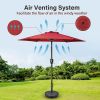 Simple Deluxe 7.5' Patio Outdoor Table Market Yard Umbrella with Push Button Tilt/Crank, 6 Sturdy Ribs for Garden, Deck, Backyard, Pool, 7.5ft, Red