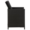 Patio Chairs with Cushions 4 pcs Poly Rattan Black