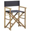 Folding Director's Chairs 2 pcs Dark Gray Bamboo and Fabric