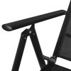 Folding Patio Chairs 4 pcs Aluminum and Textilene Black