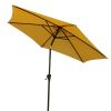 8.8 feet Outdoor Aluminum Patio Umbrella, Patio Umbrella, Market Umbrella with 33 pounds Round Resin Umbrella Base, Push Button Tilt and Crank lift, Y