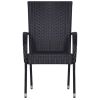 Stackable Patio Chairs 2 pcs Poly Rattan Black