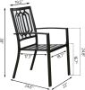 Outdoor Dining Chairs Set of 2 Stacking Patio Metal Arm Chairs for Garden, Yard, Lawn