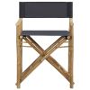 Folding Director's Chairs 2 pcs Dark Gray Bamboo and Fabric