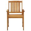 Patio Chairs with Cushions 4 pcs Solid Acacia Wood