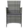 Patio Chairs with Cushions 2 pcs Poly Rattan Gray