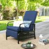 Outdoor Recliner Adjustable Patio Reclining Lounge Chair with Olefin Cushion