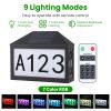 Christmas Solar Address Sign IP55 Waterproof Colorful House Numbers Plaque Wall Mounted LED Address Sign with 9 Lighting Modes Remote Control for Yard