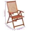 Folding Patio Chairs 6 pcs Solid Acacia Wood