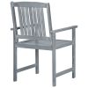 Patio Chairs 6 pcs Solid Acacia Wood Gray