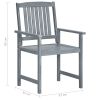 Patio Chairs 6 pcs Solid Acacia Wood Gray